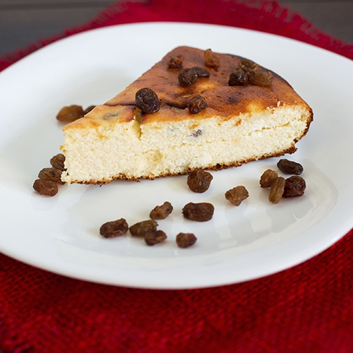 Tvarohový koláč s hrozienkami