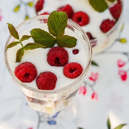 Tvarohovo-malinová pena