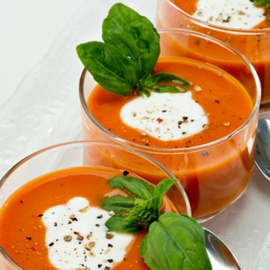 Studený rajčiakový krém