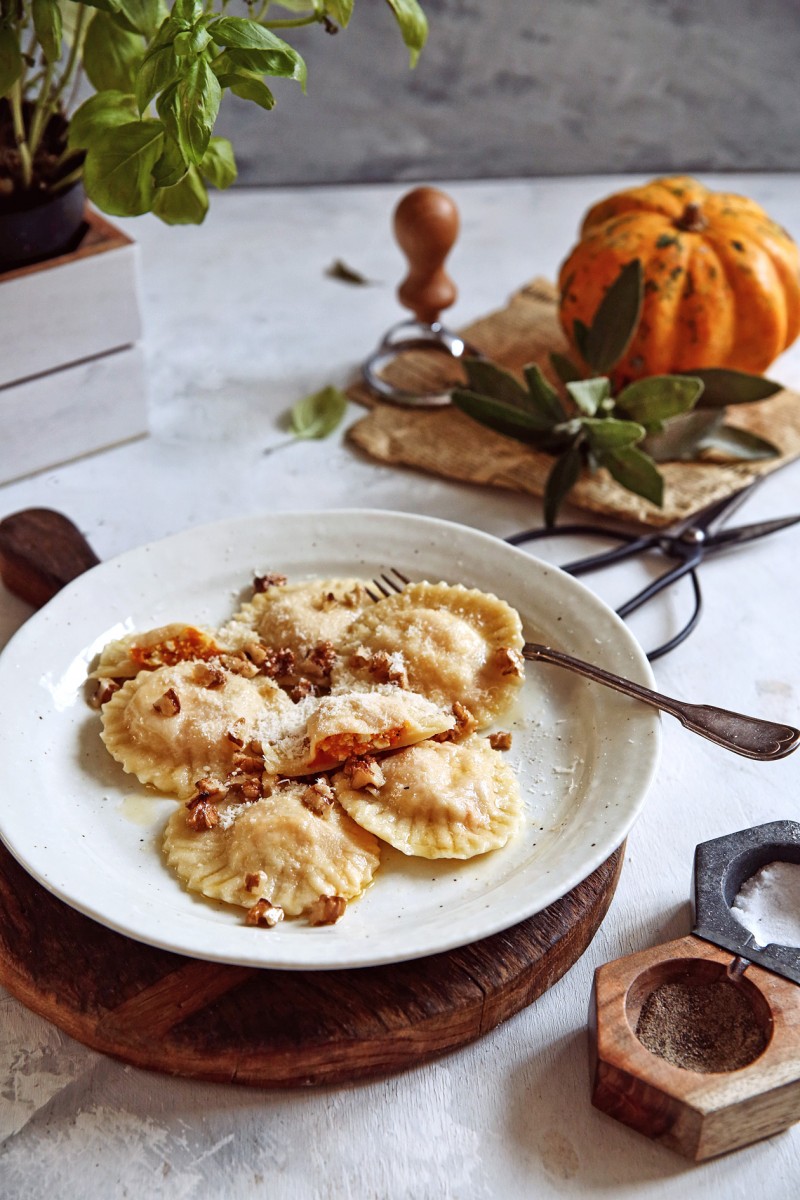 Ravioli plnené tekvicou a tvarohom